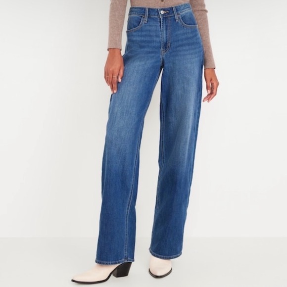 Old Navy Denim - NWT Old Navy High Rise WOW Wide Leg Womens 12P Boho Western Denim Medium Wash
